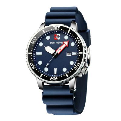 China Ben Nevis BN3010G automatic fashion date quartz analog watch with date military watch silicone rubber strap waterproof wristwatch for man for sale