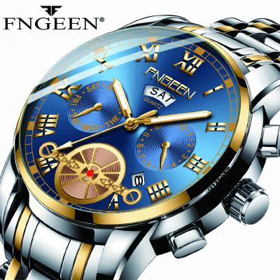 China FNGEEN Water Resistant Mens BrandStainless Watch Japan Movement Luxury Steel Quartz Watch for sale