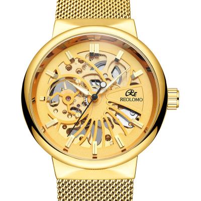 China Gucamel waterproof fashion hot net belt men's cavity bottom by manual mechanical watch for sale