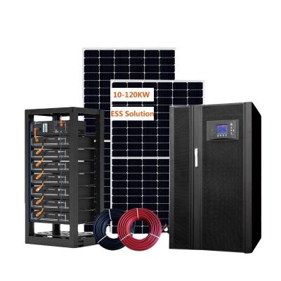 China Commercial 10kw 30KW 50KW 100KW 120KW Rooftop Solar Panel Home Battery Installation Off Grid Solar Power System for sale