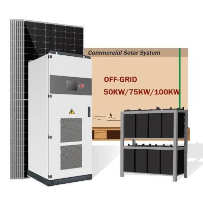 China 50KW 100KW 200KW 500KW commercial storage solar power system with battery inverter solar panel for sale