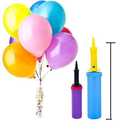 China Blue Two Way Portable Air Inflator Hand Held Plastic Two Way Compressor Party Suppies Manual Balloon Pump for sale