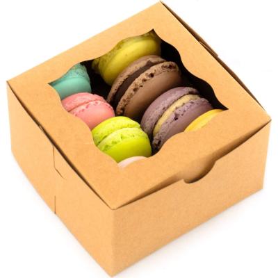 China Recycled Materials Paper Container Macarons Package Box For Desserts Mini Muffins Truffle Cookies for sale