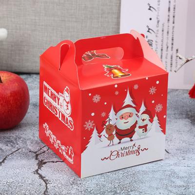 China Handmade A Variety Hard Christmas New Christmas Portable Apple Box Cardboard Candy Chocolate Hard Christmas Eve Gift Box for sale