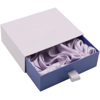 China Recycled Materials Customized Luxury Hair Extension Wig Packing Box Sliding Drawer Type Hair Bundle Packing Box With Satin Wig Bag Package for sale