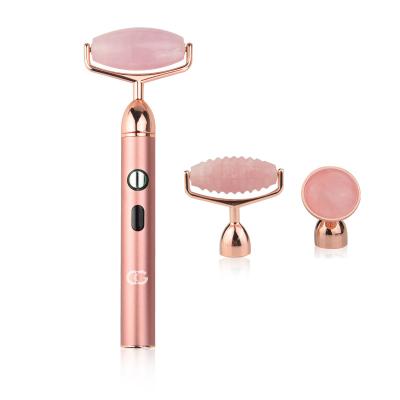 China Skin Rejuvenation Household Skin “Rose Quartz Face Roller Massage Jade Roller Massager Ball for sale