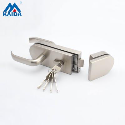 China Glass door system zink alloy glass door lock with handle key for single door for sale