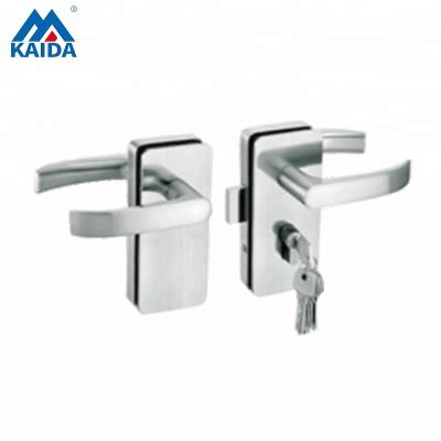 China Glass door system stainless steel glass door lock for two doors with handle for sale