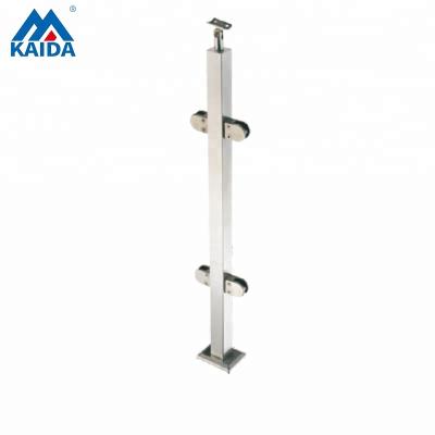 China Hotel Stainless Steel Frameless Glass Balustrade Square Tube Post for sale