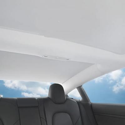 China 2023 Te-market Car Interior High Quality Sunroof Sunshade Magnetic UV Lowering Temperatures Retractable Sunshade For Tesla Model Y/3 Integrated Sunshade for sale