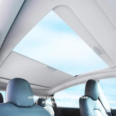 China Te-Mart Easy Install Energy Saving 2023 Interior Radiation Lowering Car Temperatures Cooling Metamaterial Active Cooling Car Shade Sunshade For Tesla Model Y/3 for sale