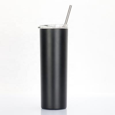 China Factory Price Disposable Double Wall Vacuum Insulated Directly 20 oz Sublimation Black Skinny Tumblers for sale