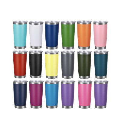 China Disposable Cheap Price Double Walled Vacuum Insulated Stainless Steel Tumbler Cups With Lids For 20 And 30 Ounces for sale