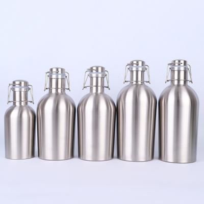 China Sustainable Premium 64 Ounce Stainless Steel Beer Shakers For Beer With 100% Leak Proof Flip Top for sale