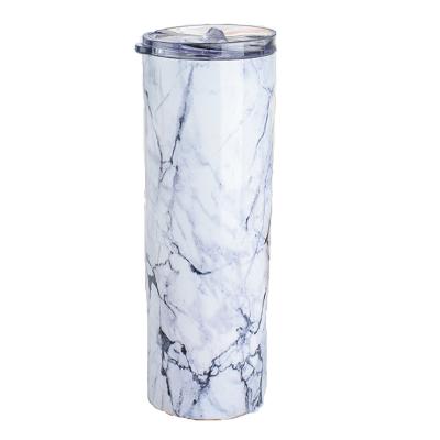 China 20oz Stainless Steel Wall Insulation Marble Tumbler Sustainable Double Skinny Water Bottle Cup for sale