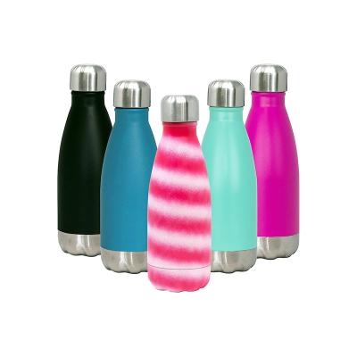 China PORTABLE 12 oz double wall insulated vacuum stainless steel cola shape fitness kids water bottle with logo for sale