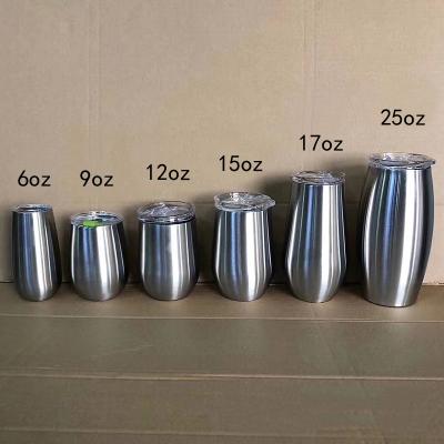 China Sustainable 6oz 12oz 15oz 17 oz 25 oz Stainless Steel Wall Vacuum Double Tumbler Vacuum Insulated Red Wine Mugs for sale