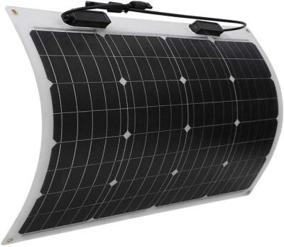 China Glass 50 Watt 12 Volt Monocrystalline Semi-Flexible Solar Panel For Marine Cabin Van Car Uneven RV Surfaces for sale