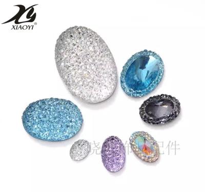 China Custom Rhinestone Flatback Sugar Oval 6mm 7mm 8mm 10mm 13mm 15mm 18mm 20mm India Hotfix Flatback Crystal Buttons Jewelry Applique Resin for sale