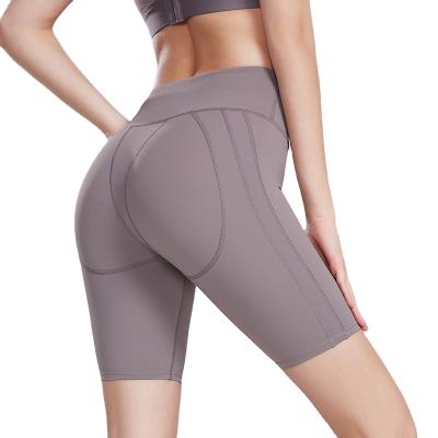 China Sustainable Yoga Shorts Women Fishing Sports Fitness Training Tight Waist Hip Hugging Elastic Shorts Compress Short Women Yoga Shorts for sale