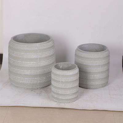 China European Style Flower Pots and Planter Big cement Chinese Cylinder Picture Packing Modern Piece Pots Floor Garden Color for sale