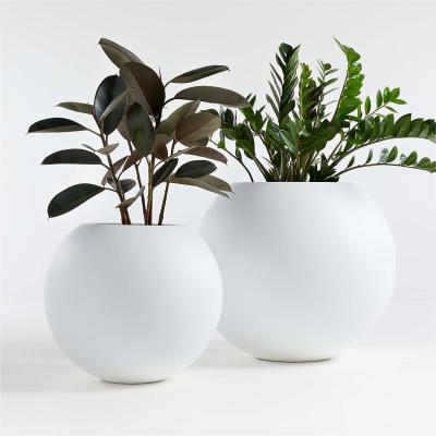 China Factory direct sales light weight high strength decorative round fiberglass ball flower pots&planter for garden and home for sale