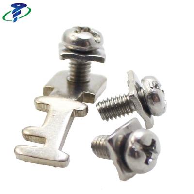 China M3.5 Pan Head SEMS Pan Screw with Square Washer for Fence Terminal for sale