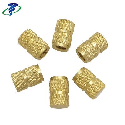 China Brass Brass Round Head Insert Nut For Knurled Plastics / Rubber for sale