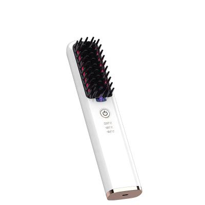 China Wholesale Negative Ion Generator 2021 Handheld Home Use Anti Static Electric Hair Straightener Ion Hair Straight Iron Brush for sale