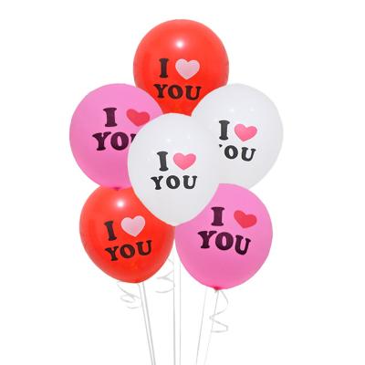 China 2019 Promotional New Design Toy Latex Balloons 12 Inch I Love You High Quality For Party Decoration Machine Printing Balloon for sale