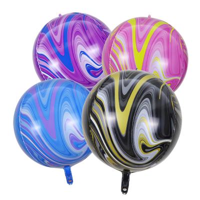 China Hot Sale 22inch 4D Day Agate Balloon Decoration Marble Balloon Decor Supplies Party Decoration Colorful Valetine Bars for sale