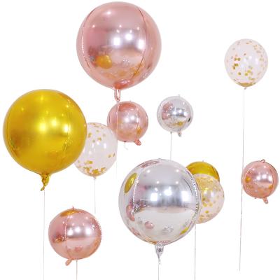 China Gift Toy Hot Selling 10 Inch 4D Round Shape Foil Balloon For Kids Toys Birthday Wedding Party Decoration Supplies for sale