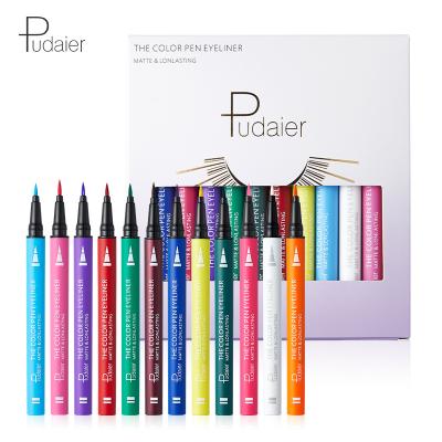 China Private Label Waterproof Water Activated Makeup Eyeliner Pencil 12 Liner Waterproof Vegan Color Waterproof Long Lasting Matte Eyeliner Set for sale