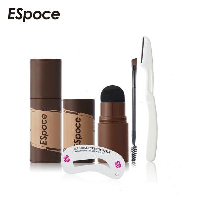 China Waterproof Wholesale Makeup Brow Stencil Eyebrow Stencil Kit Brow Pomade Eyebrow Stamp Set Long Lasting Permanent Private Label Powder Makeup for sale