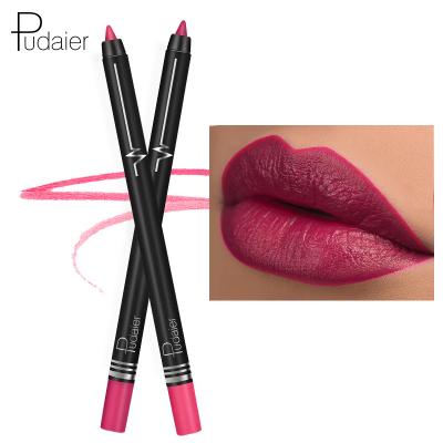 China Private label creamy retractable lip liner waterproof lip liner pencil black lipliner seller pudaier for sale