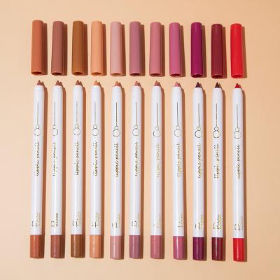 China High quality 12 color long lasting lipliner pencil private label lip liner lip liner pen custom nude waterproof wholesale liner pudaier for sale