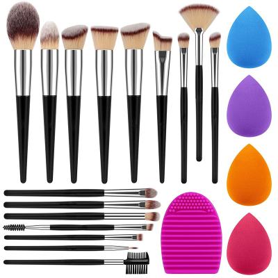 China Angular Blush No Mark Fluffy Makeup Brush Set Custom Sellers 16pc Black Brush Kit Professional Make Up Brushes 1 Set 2021 Wholesale for sale