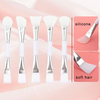 China Beauty Face Care Makeup Tools Wholesale Custom Double End Logo Silicone Face Mask Soft Face Mask Brush Facial Applicator Brush for sale