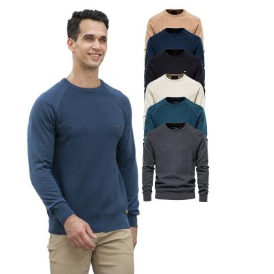 China Classic Fashion 95%Cotton Anti-wrinkle Mens Sweater Round Neck Basic Neck Knit Sweater Men for sale