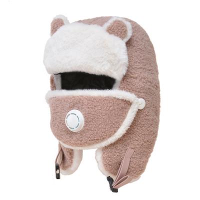 China Wholesale COMMON Winter Hats For Kid Berber Fleece Earflap Trapper Hat Mask Set Warm Soft Winter Hat for sale