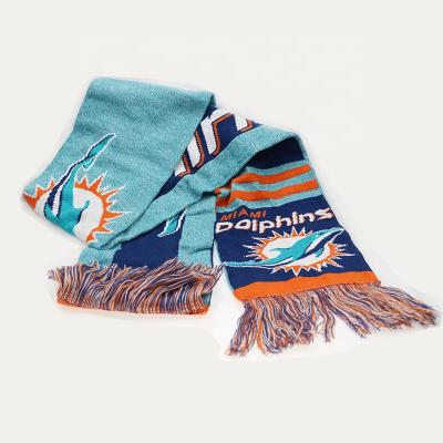 China JOINT Custom Fans Hat and Scarf Set Winter Knitted Beanie Flip Cap for sale