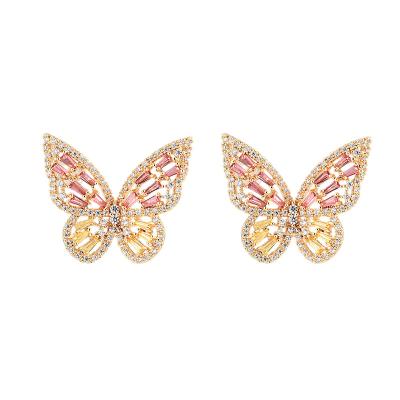 China Artilady 2020 Silver Butterfly Earrings CLASSIC Stone Zircon Stud Earrings 925 Sterling Silver Colorful Jewelry Earrings For Women 2020 for sale