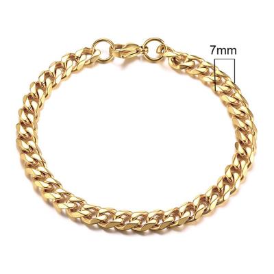 China Artilady New Fashion TREND Bangle 18k Gold Stainless Steel Cuban Link Bracelet Women Jewelry for sale