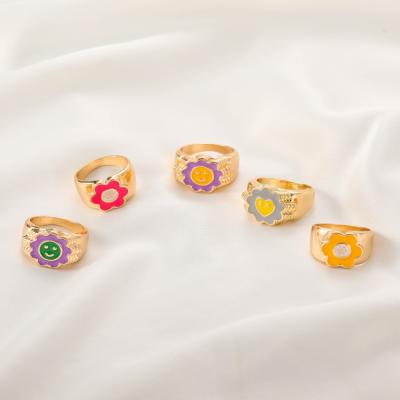 China Fashion Artilady style new fashion contracted wind love flower ring euramerican tide ring the beautiful for sale