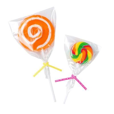 China Disposable Clear Plastic Candy Lollipop Bag With Stickers And Binding Wire for sale