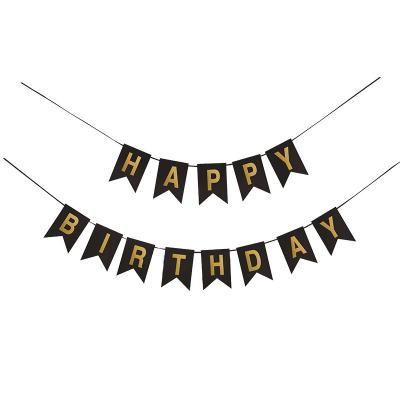 China Birthday party decoration simple color happy birthday flag banner for sale