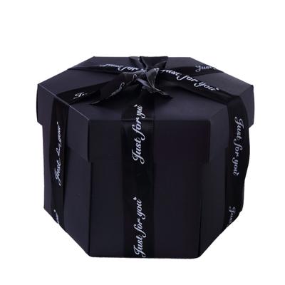 China Recyclable Handmade Surprise Diy Gift Wrapping Paper Hexagon Box for sale