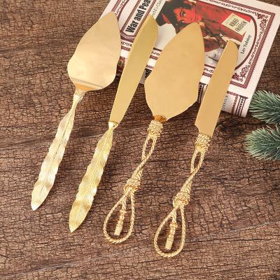 China Factory supply direct European western style pizza shovel food dedicated luxury cake pizza shovel knife set for sale