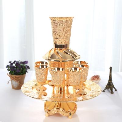 China Luxury Traditional European Style Metal Teapot Sets Stemless Style Wine Glass Holder for sale