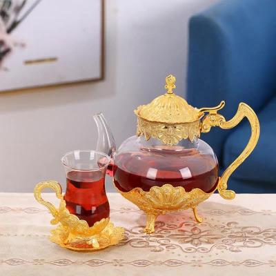 China Factory Wholesale Viable High End Glass Pot Teapots Luxury Nordic Coffee Teapot For Gifts for sale